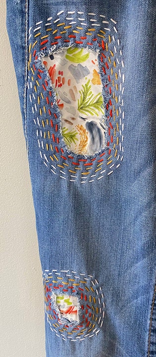 True Religion Patched & Embroidered Denim Jeans Size 30 | Etsy