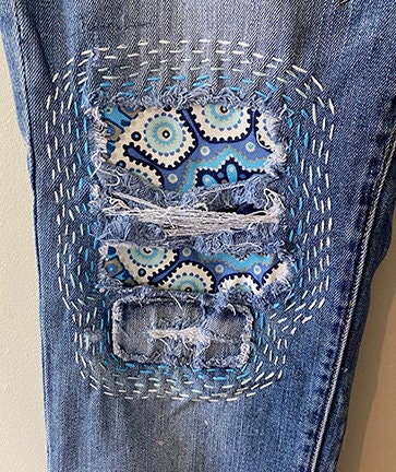 American eagle store embroidered jeans