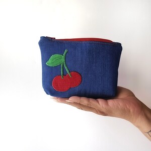 Mini cherry makeup bag, makeup bag, toiletry bag