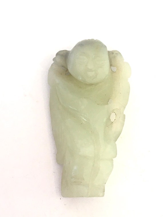 Antique Hetian Jade Carved Man Pendant Qing Dynast