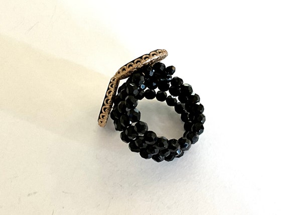 Vintage Black Jet Glass Bead Bracelet - image 6