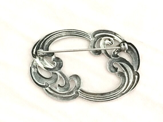 Vintage Sterling Silver Art Nouveau Brooch - image 4