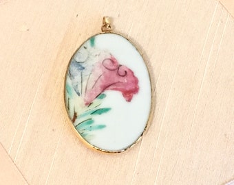Vintage Chinese Porcelain Shard Pendant