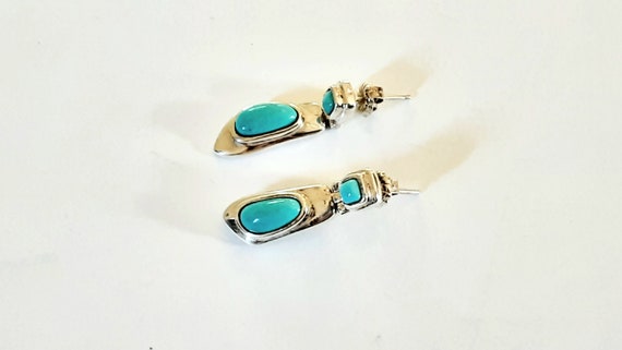 Vintage Whitney Kelly Earrings Sterling and Turqu… - image 3