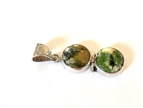 Vintage Jasper Pendant Sterling and Double Jasper… - image 2