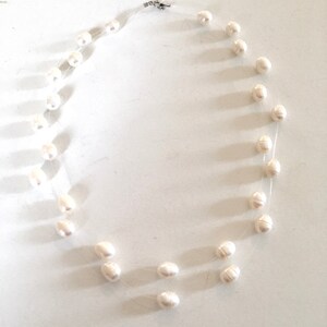 Vintage Helzberg Diamonds Pearl Necklace Freshwater Pearl Station Necklace