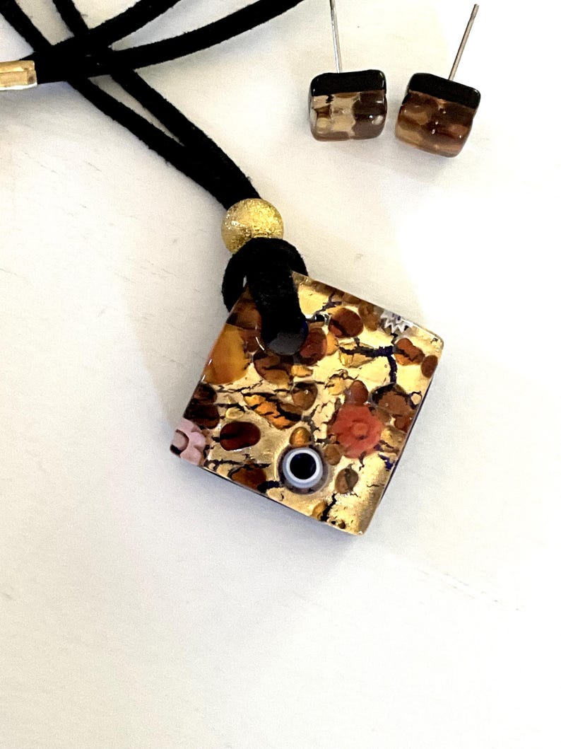 Collier Vintage En Verre De Murano - Long Collier Verre Coloré - Occasion