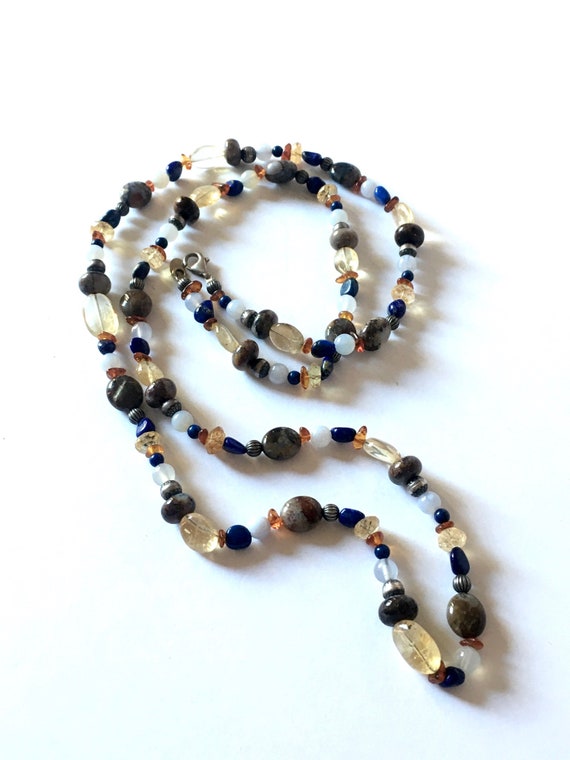 Vintage Carolyn Pollack Gemstone Necklace Relios … - image 1