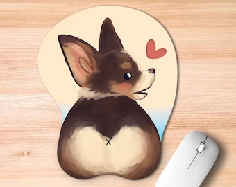 Tricolor Corgi Butt Mouse pad