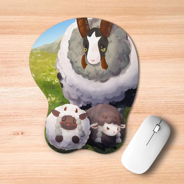 Dubwool, Wooloo, and Shiny Wooloo 3D wrist mousepad Pokemon