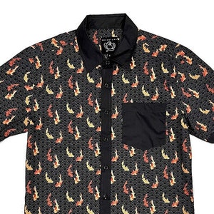 Koi Fish Fun Button Up Shirt, Hawaiian Shirt