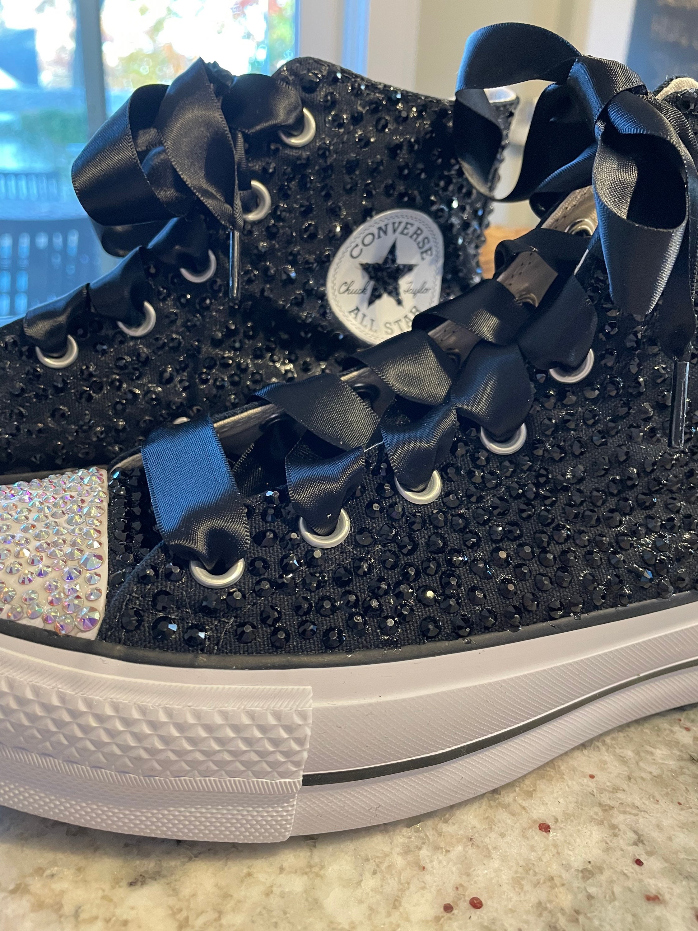 Converse With Crystal Bling Etsy UK