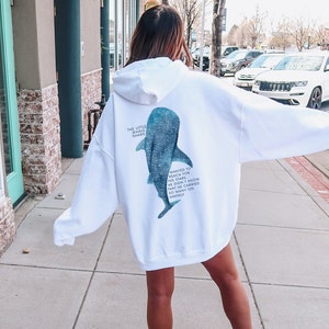 Whale Shark Hoodie Beachy Hoodie Shark Hoodie Coconut Girl Hoodie Surfer Girl Hoodie Beach Faith Over Fear Positive Affirmation Hoodie