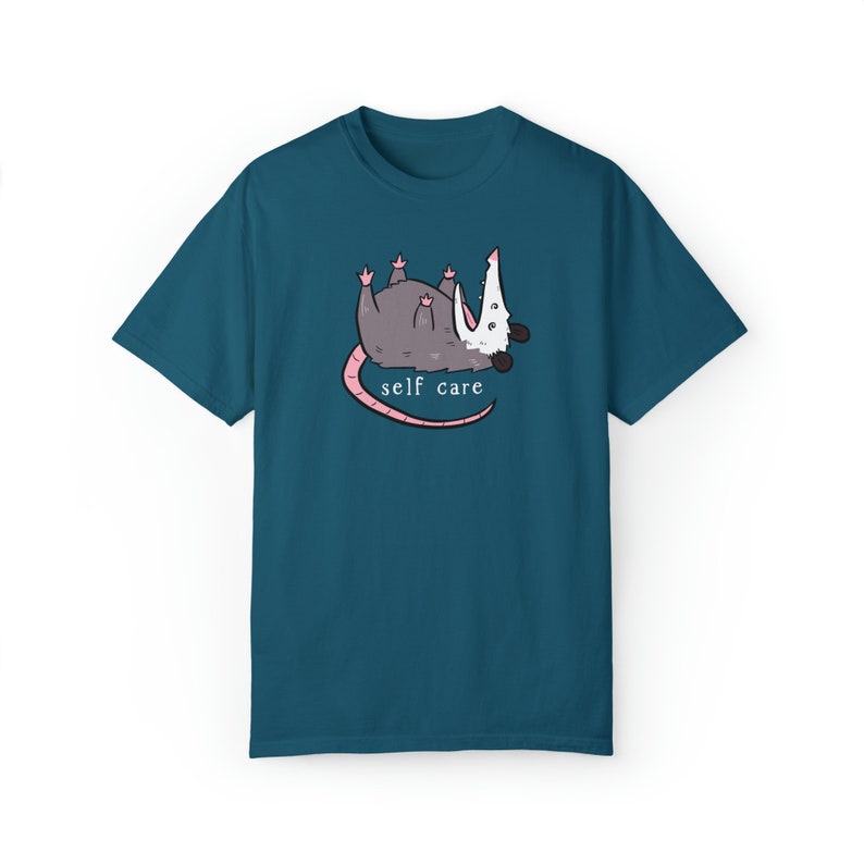 Opossum Shirt, Opossum Self Care Shirt, Self Care Shirt, Funny Animal Shirt, Possum Shirt, Anxiety Shirt, Funny Anxiety Shirt Topaz Blue