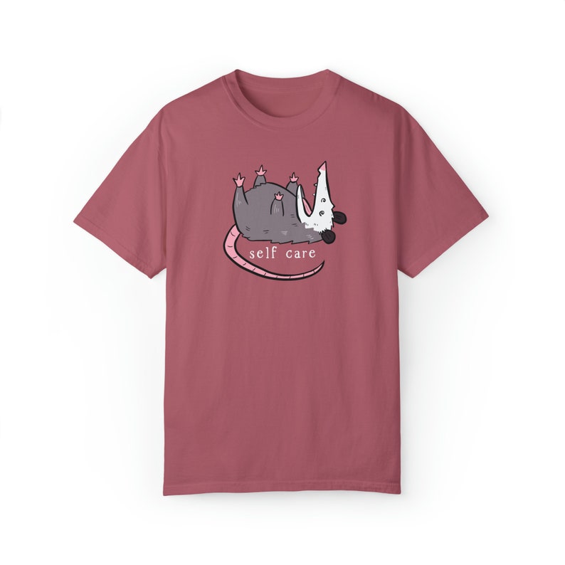 Opossum Shirt, Opossum Self Care Shirt, Self Care Shirt, Funny Animal Shirt, Possum Shirt, Anxiety Shirt, Funny Anxiety Shirt Crimson