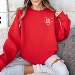 Embroidered Diet Coke Heart Sweatshirt, Cozy Crewneck, Vintage Soda, Gift for Coca Cola Lovers, Trendy Sweatshirt, Diet Coke Lover