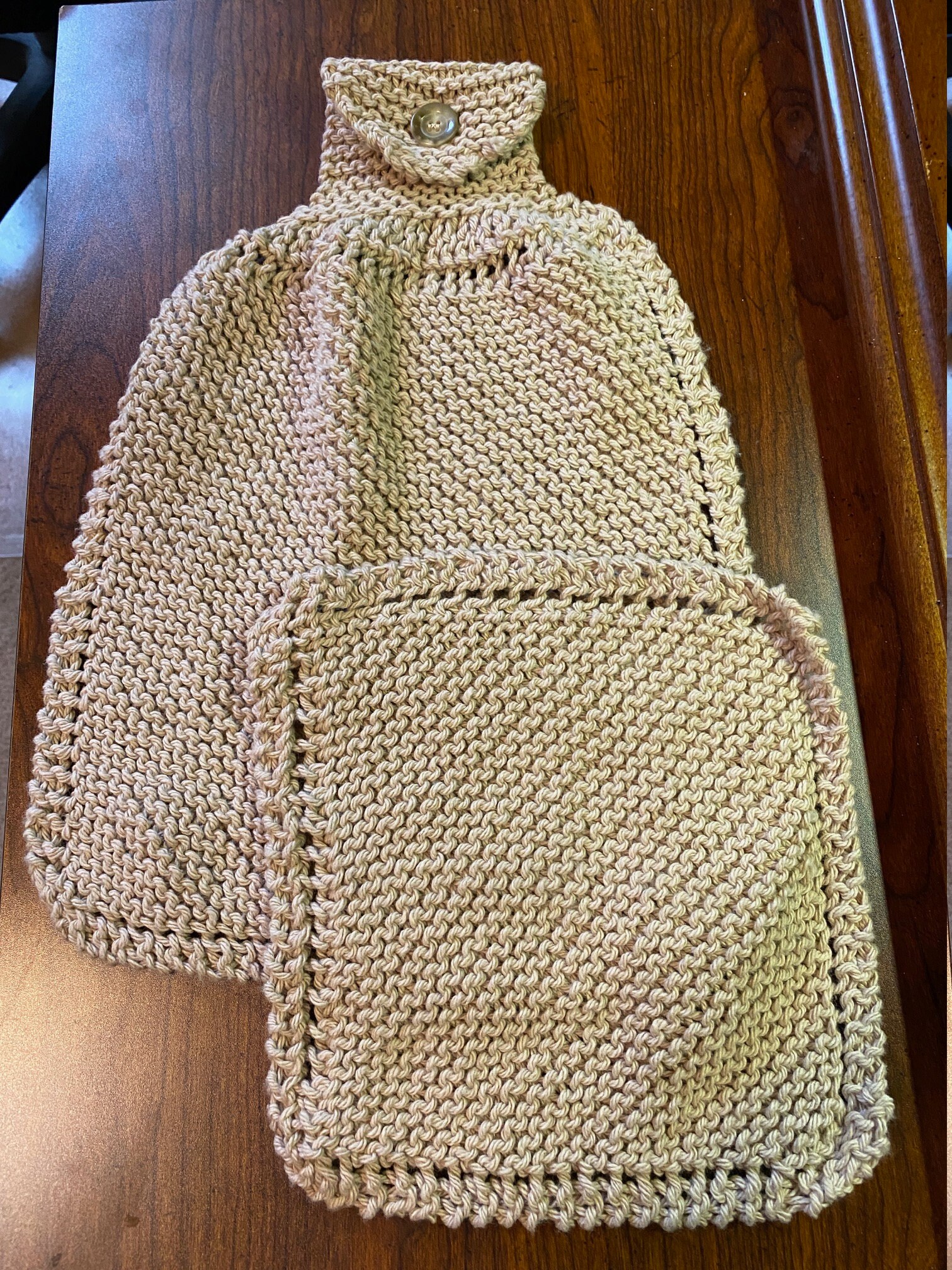 Knit Dishcloth & Towel Set, Knit Dishcloths, Handknit Towel, Cotton