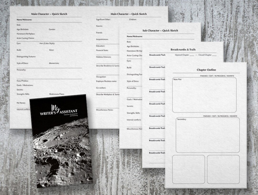 5.5"x8.5" Fiction Novel Planner Writing Outline Template / Booklet - Character Development ...