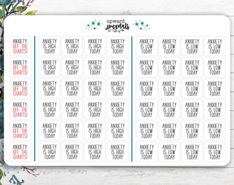 Anxiety Level Planner Stickers: Mental Health Tracker, Wellness Stickers