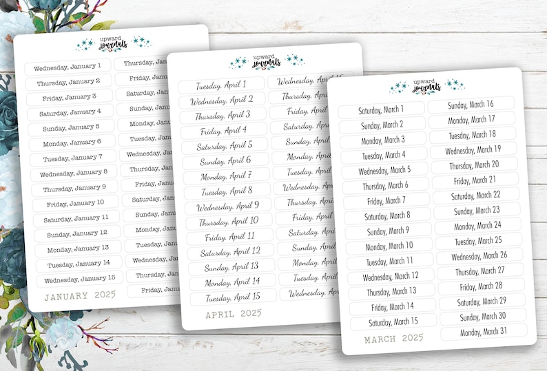 Dated Planner Stickers: Sans Serif, Script, Type (removable) ~ Date ...