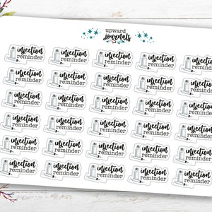 Injection Reminder Planner Stickers - Medication, Diabetes, Insulin - Health Tracking, Healthcare Stickers, Compliance, Meds, Planning