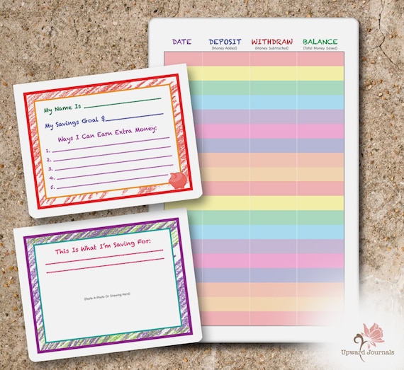 Kids Savings Goal Register Tracking Booklet Printed Etsy Kids Savings Goal Register Tracking Booklet Printed Etsy