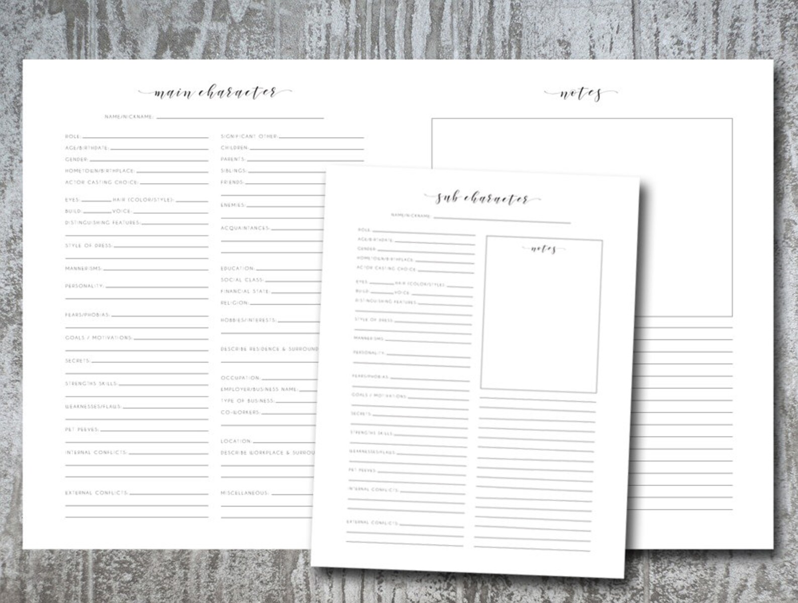 8.5x11 Fiction Novel Writing Planner / Packet Outline - Etsy