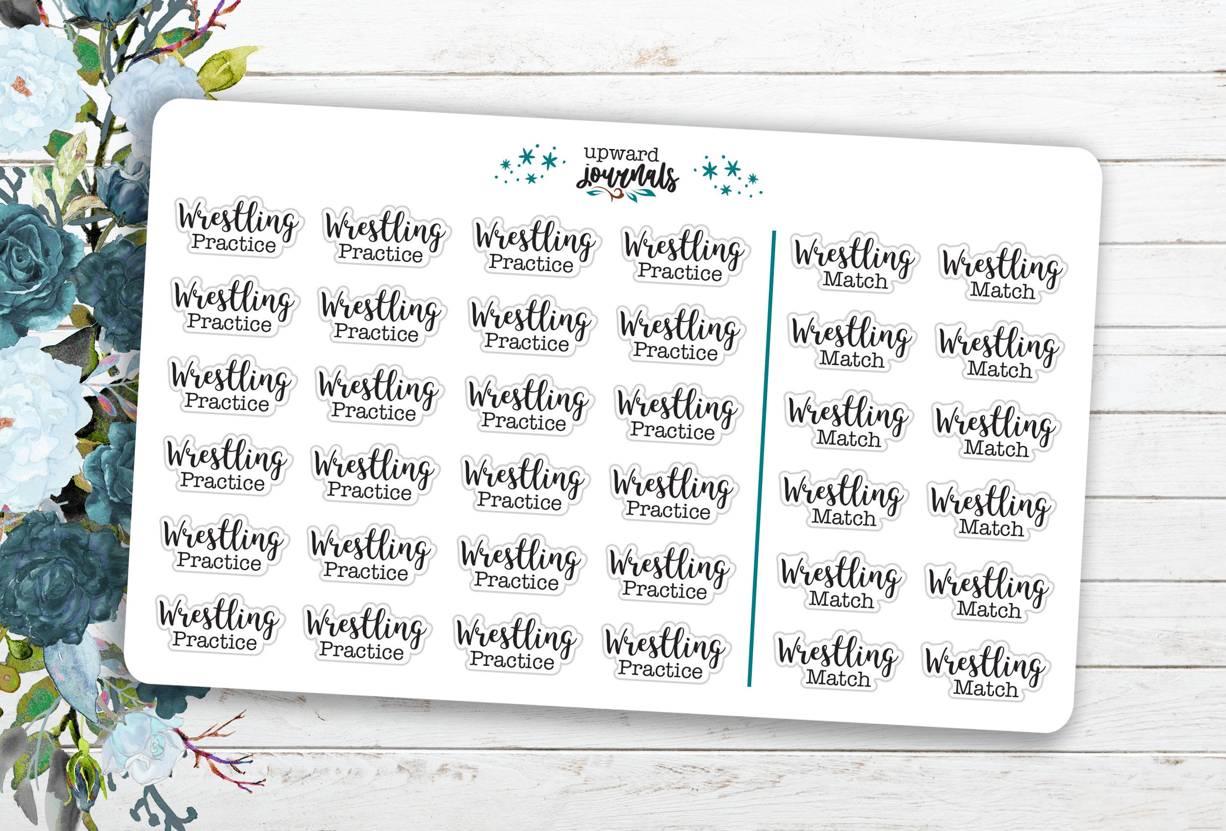Wrestling Practice & Match Planner Stickers