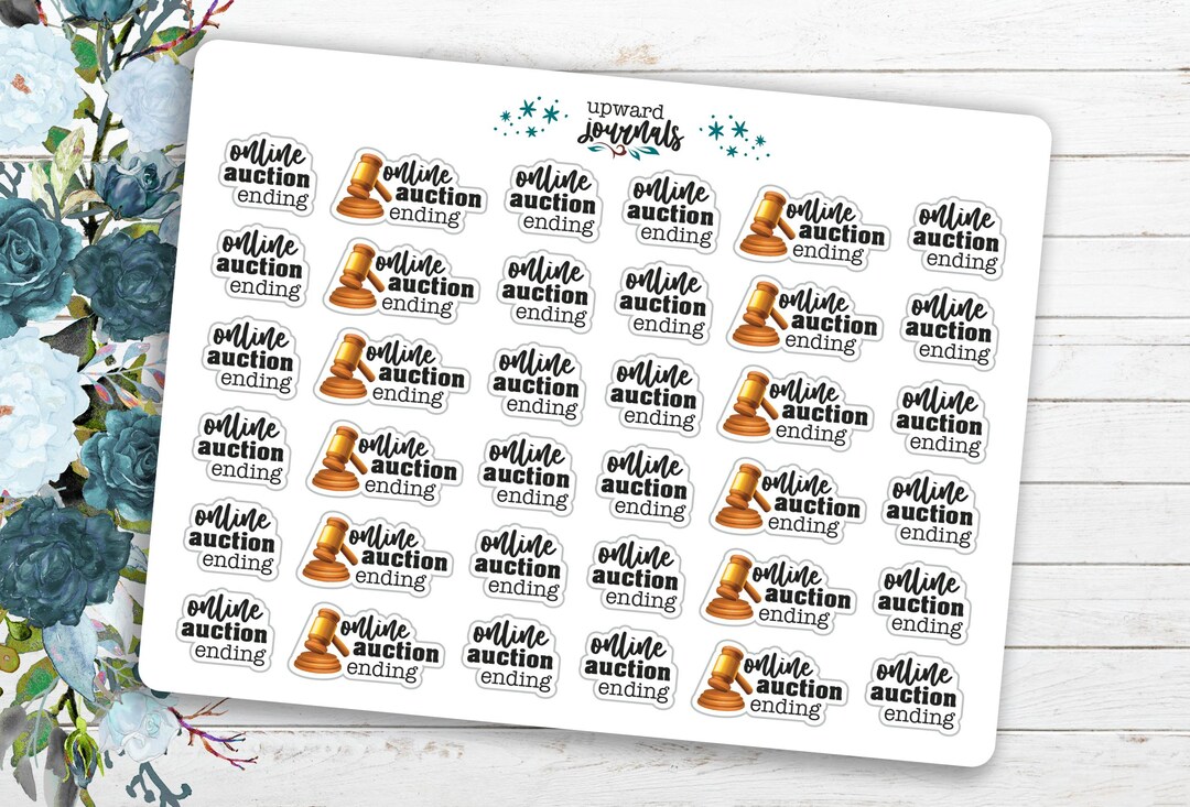Online Auction Ending - Planner Stickers / Calendar Reminders ...