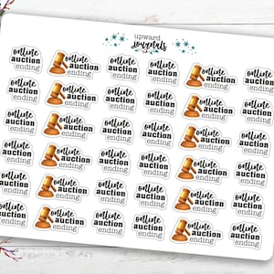 Online Auction Ending - Planner Stickers / Calendar Reminders - Shopping, Sellers, Buyers