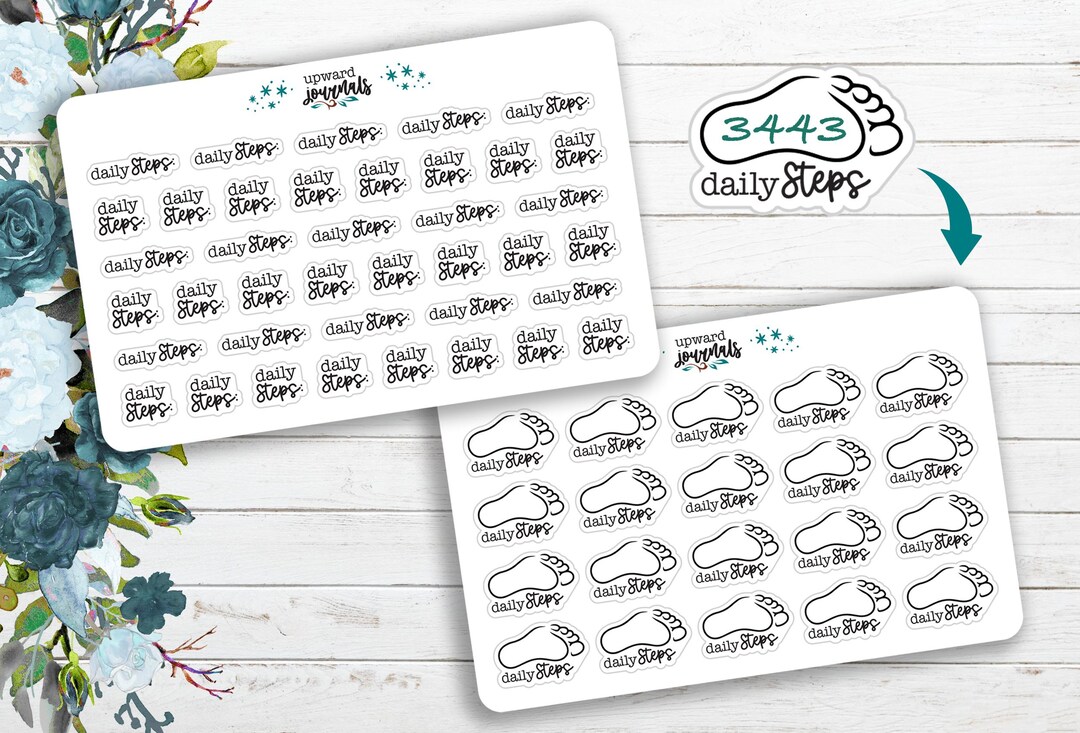 Daily Steps Planner Stickers: Wellness & Fitness Tracker - Etsy