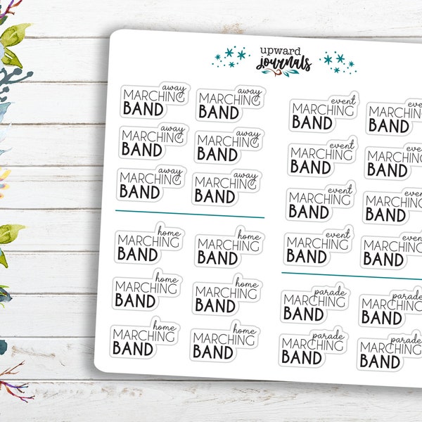 Marching Band Stickers for Planner Calendar ~ Practice, Football Game Home / Away, Event, Parade ~ Date Reminders - Printed / School / Music