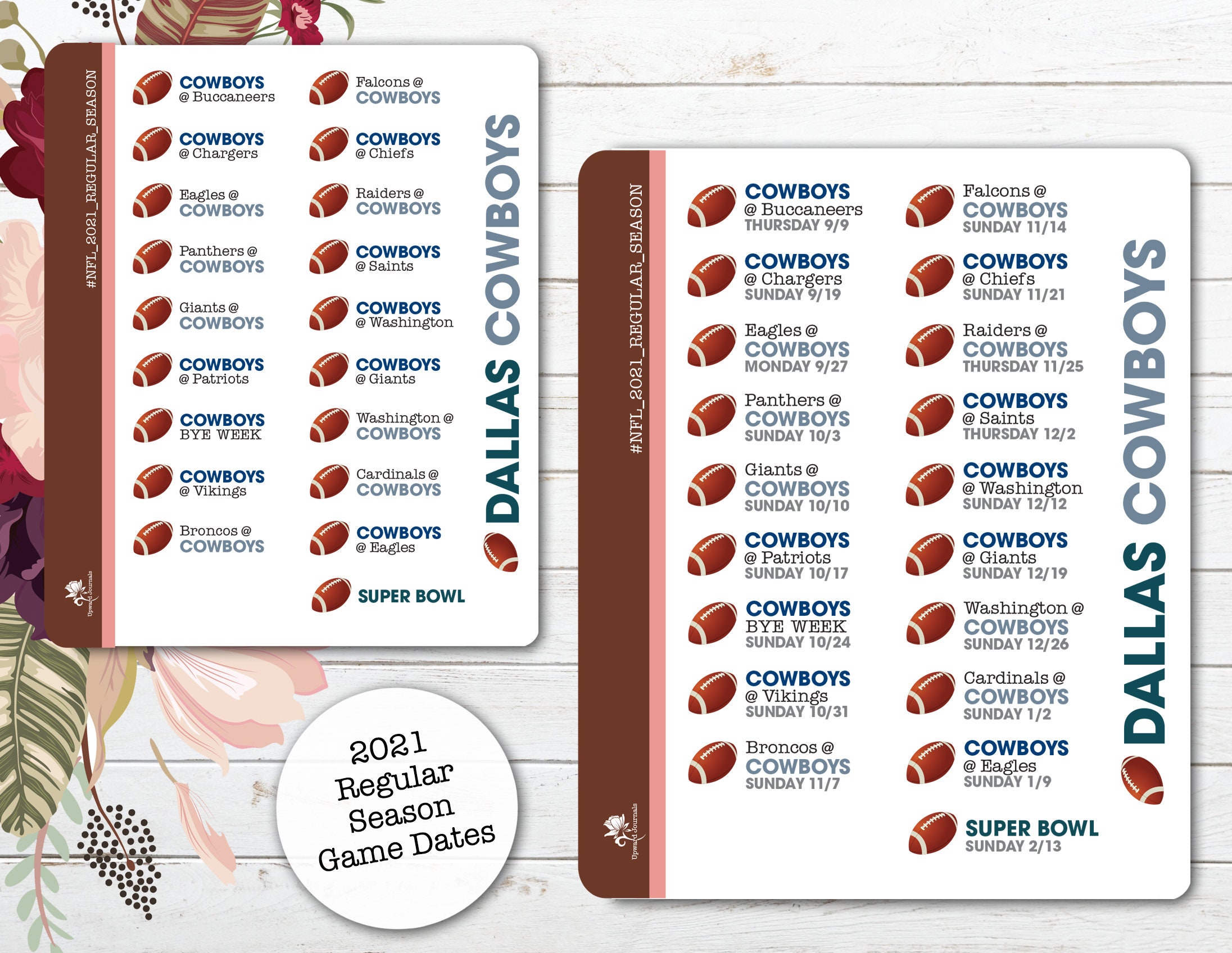 2021 NFL Football Schedule Choose A Team Regular Season | Etsy