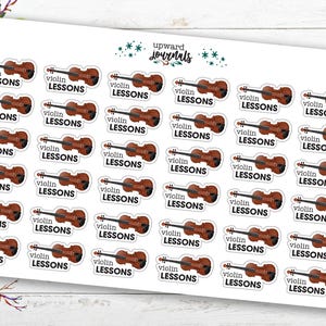 Violin Lessons Planner Stickers: Music Instrument Reminders