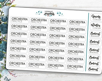 Orchestra Practice Planner Stickers: Concert & Rehearsal