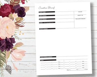 Creative Brief Template: Grafikdesign Projektplaner (druckbares PDF)