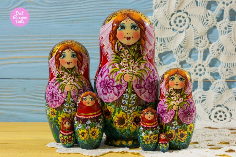 Iron on Wooden Nesting Doll Matryoshka Applique Embroidered Patch