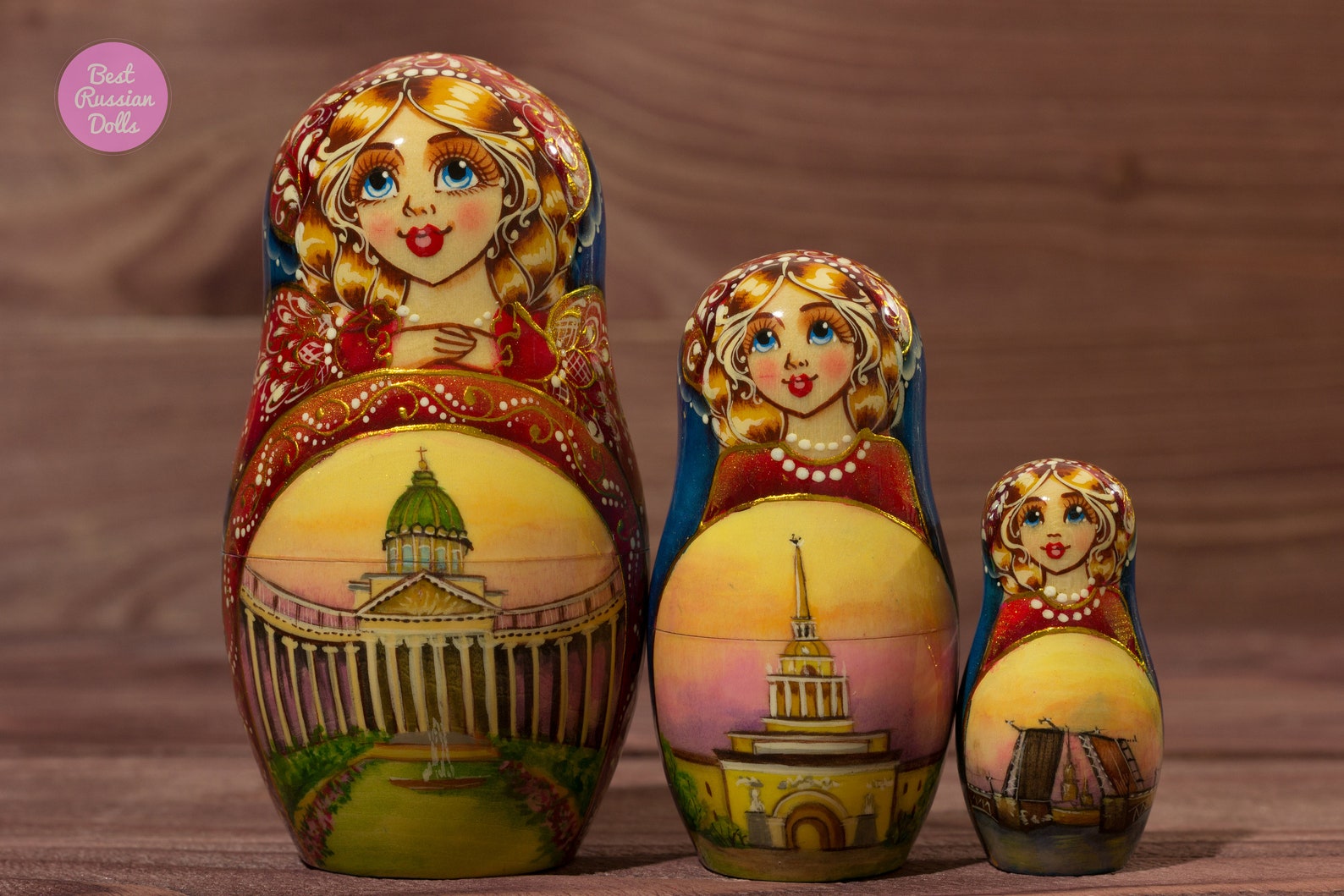 Russian Nesting Doll With Saint Petersburg Sights Handcrafted Etsy