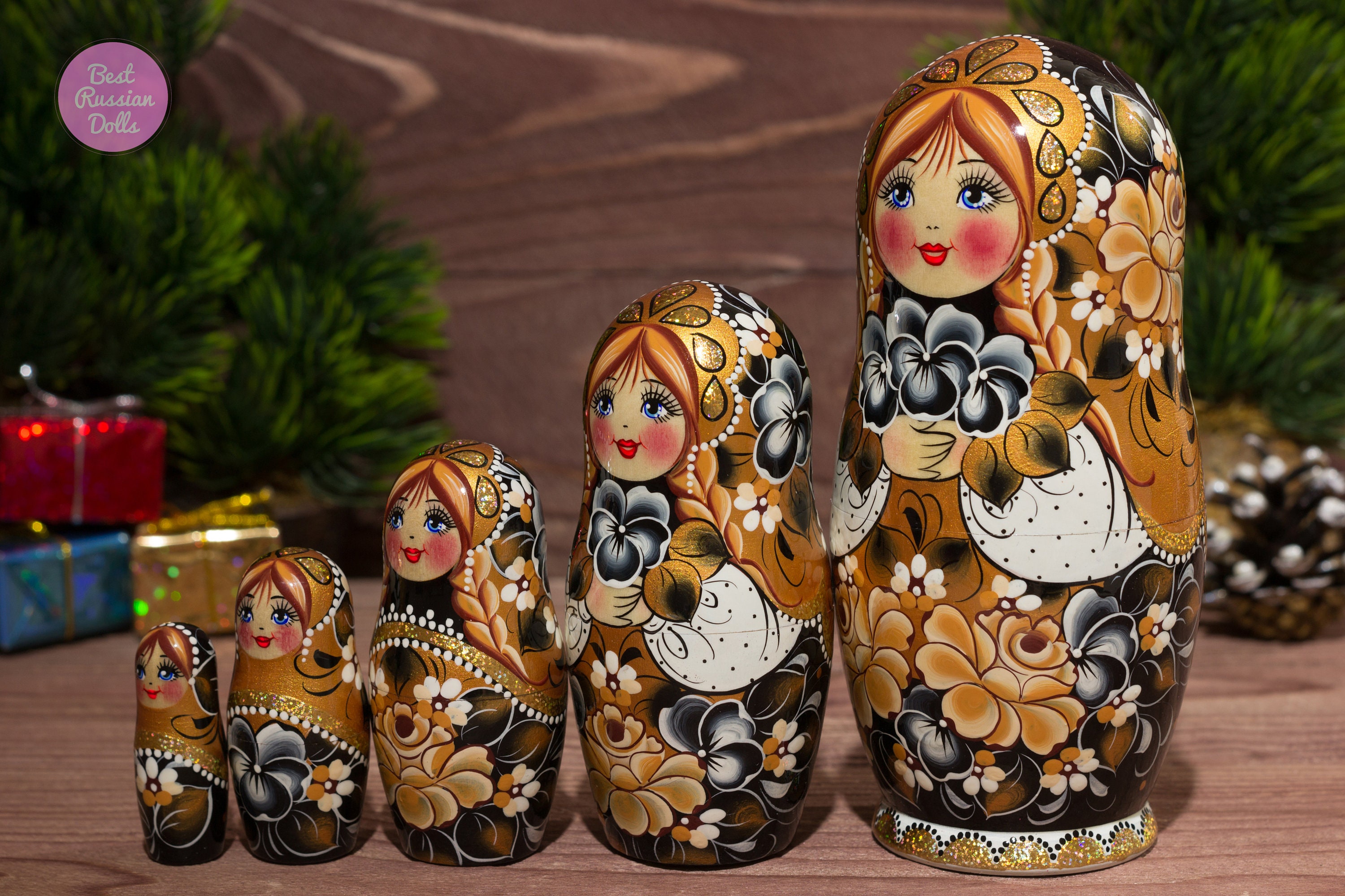Handpainted babushka doll Gift idea for wife Russian Etsy
