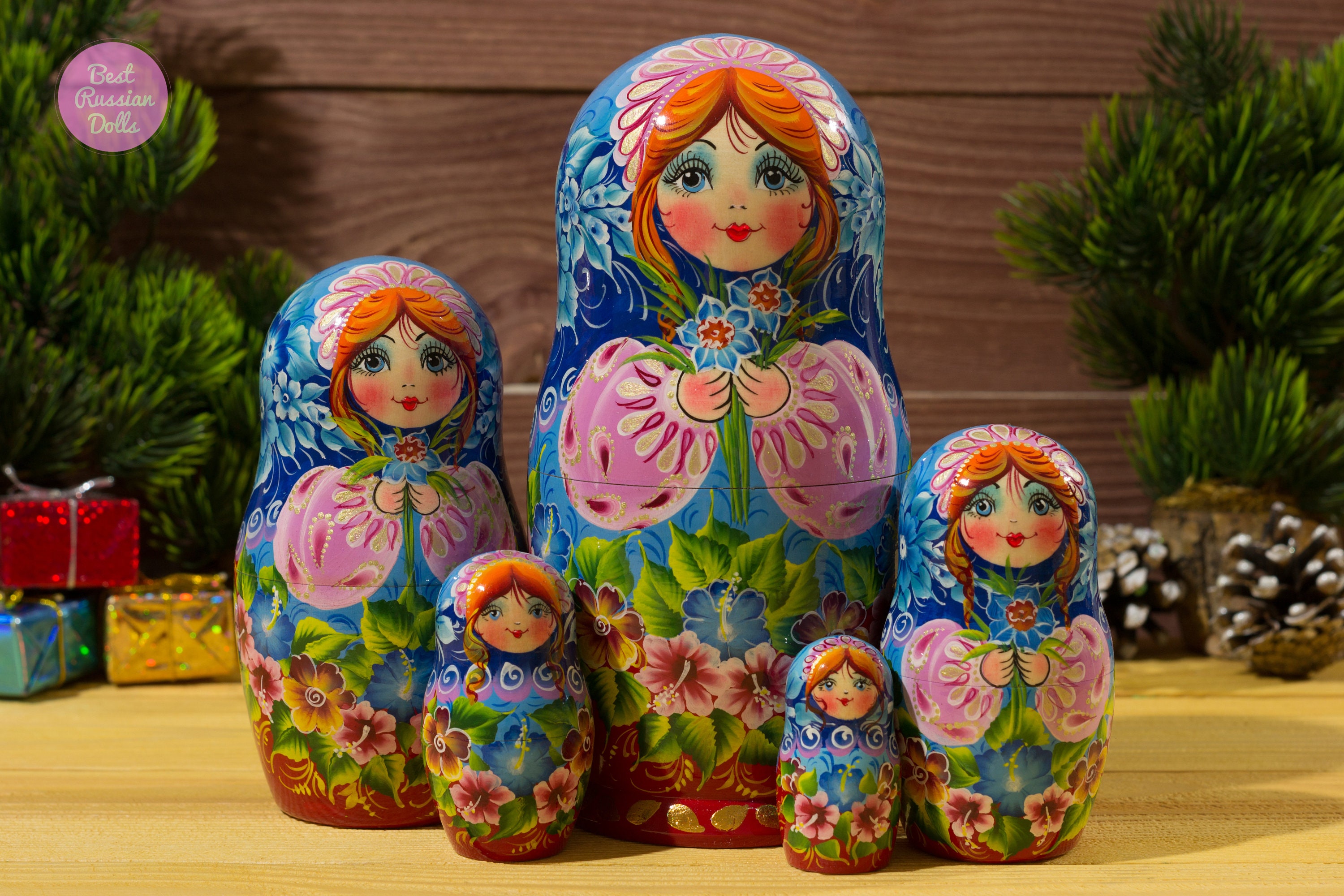Nesting doll Gift idea for grandma Wooden matryoshka Hand Etsy
