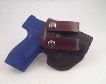 S & W MP Shield 9MM/.40 IWB - Handcrafted Leather Pistol Holster