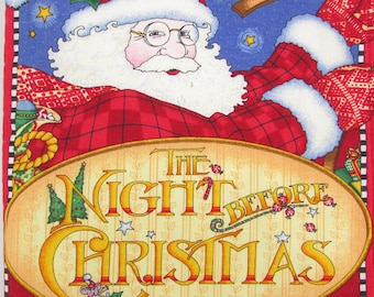 Mary Engelbreit Fabric Book The Night Before Christmas//Child's Cotton Material Quiet Book VIP by Cranston//Gift for Child Grandchild