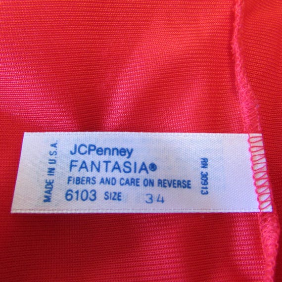 Vintage J C Penney "Fantasia" Red Camisole Size 3… - image 4