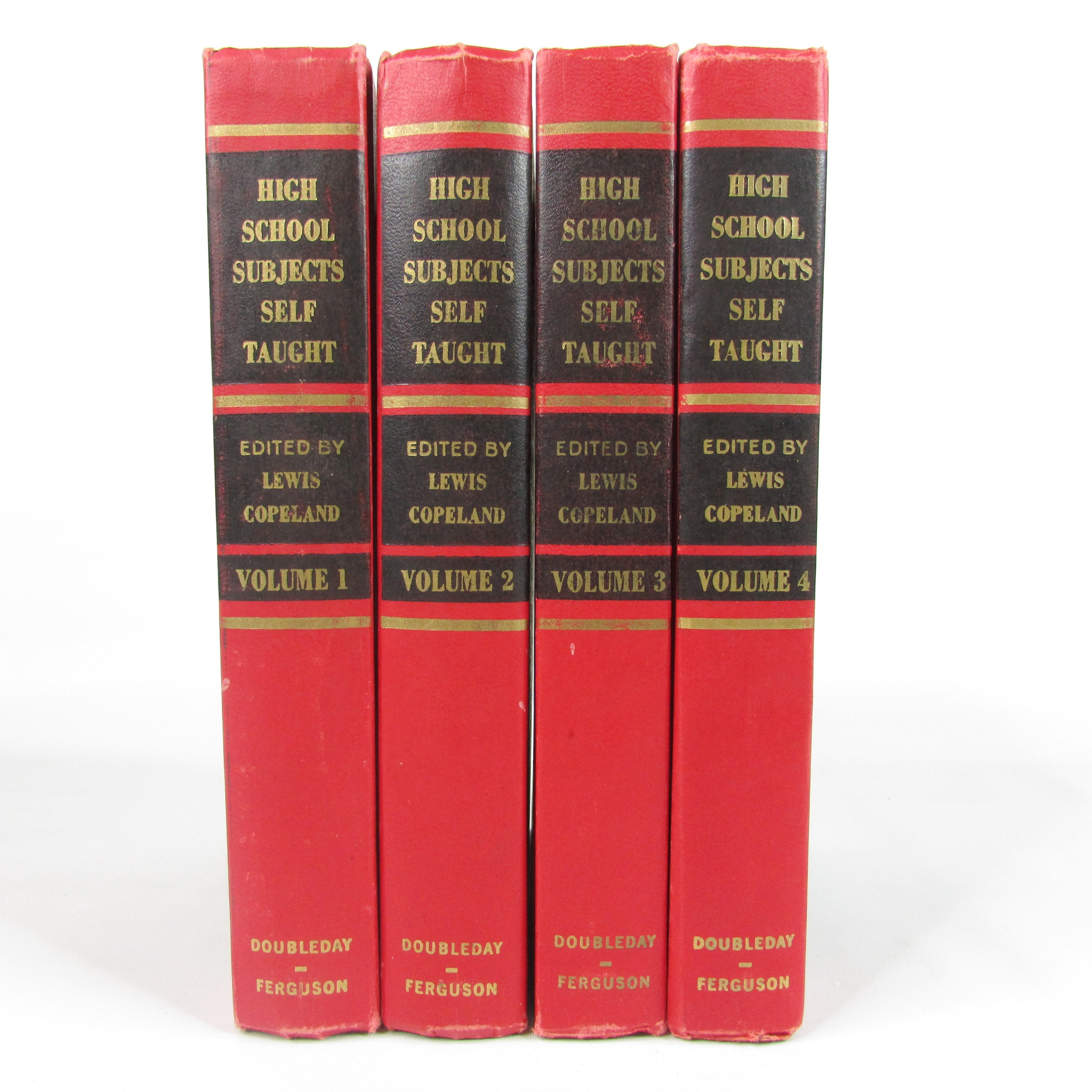 High School Subjects SELF TAUGHT//4 Vintage Hardcover Volumes 