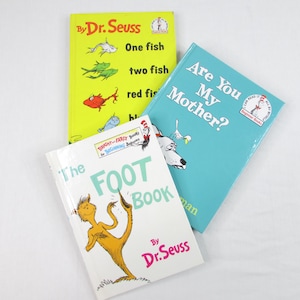 Lot of 3 Dr. Seuss Beginner Books Are You My Mother? One Fish Two Fish The Foot Book Glossy Hardcovers//Child Grandchild Gift Son Daughter