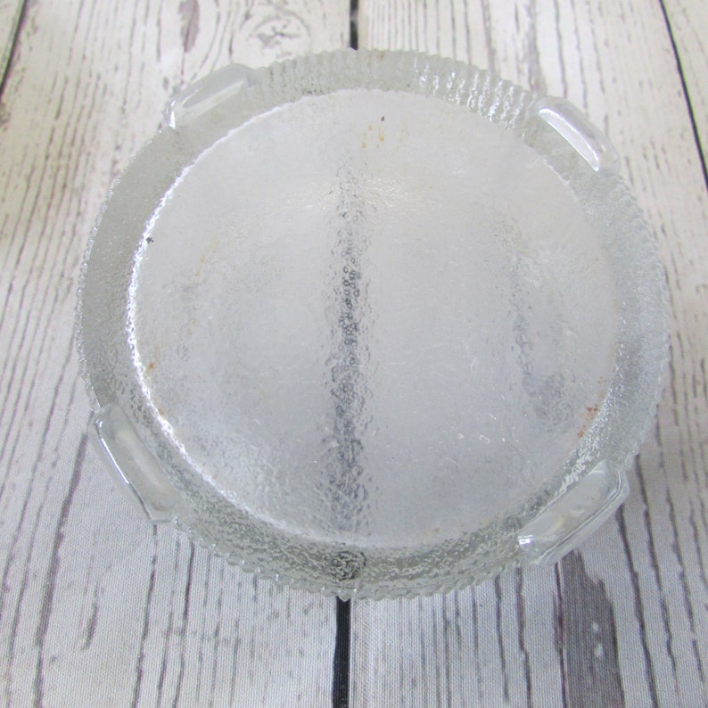 Glass Powder Puff Jar Vintage Vanity Accessory Clear Ribbed Etsy