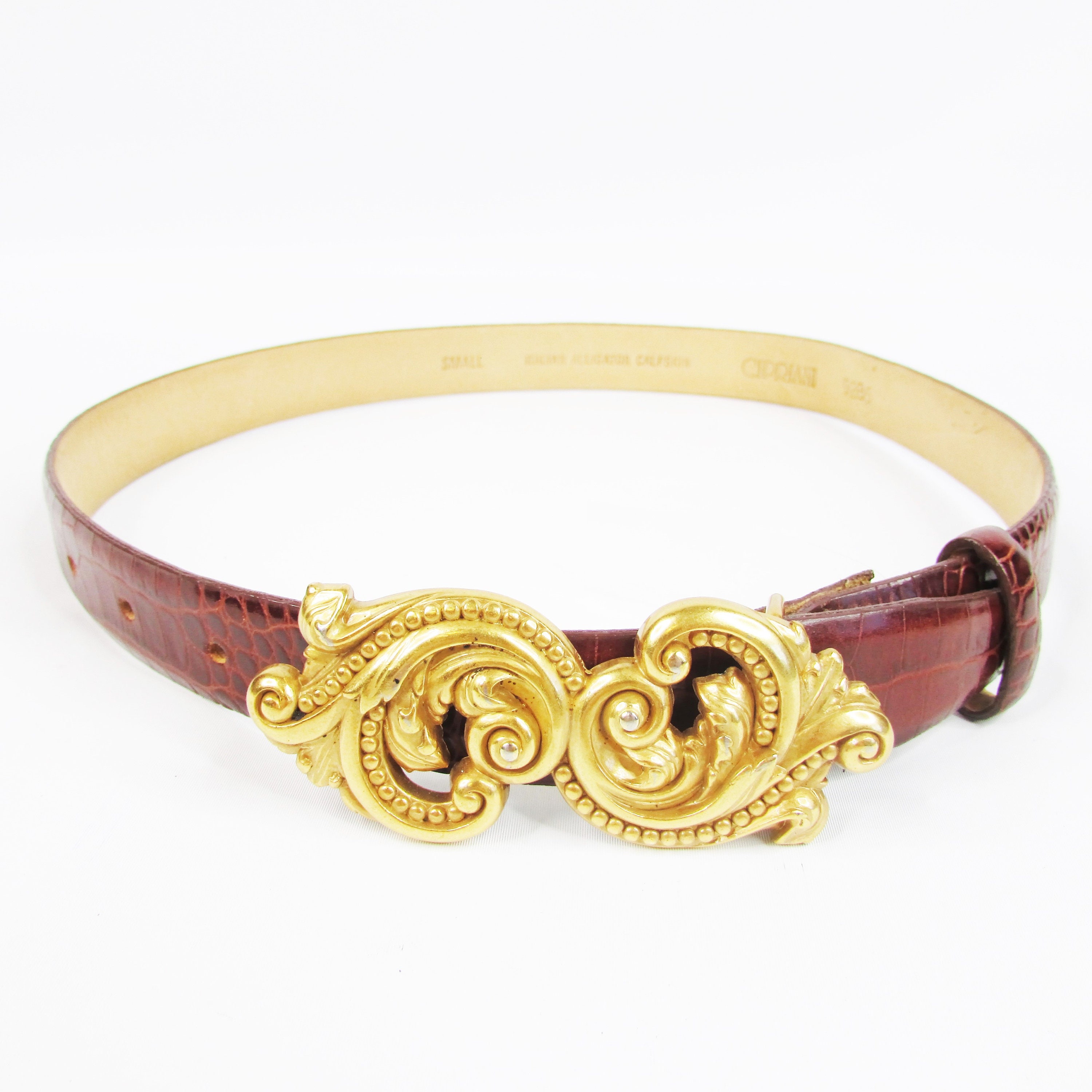 Vintage Cipriani Leather Belt: Italian Alligator Calfskin  display picture 3