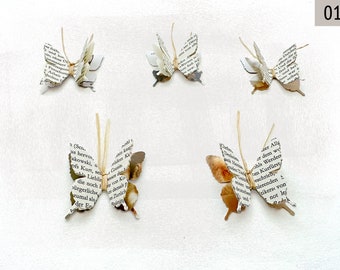 BEISCH: Set of 5 3D butterflies, handmade butterflies made of paper, butterfly decoration