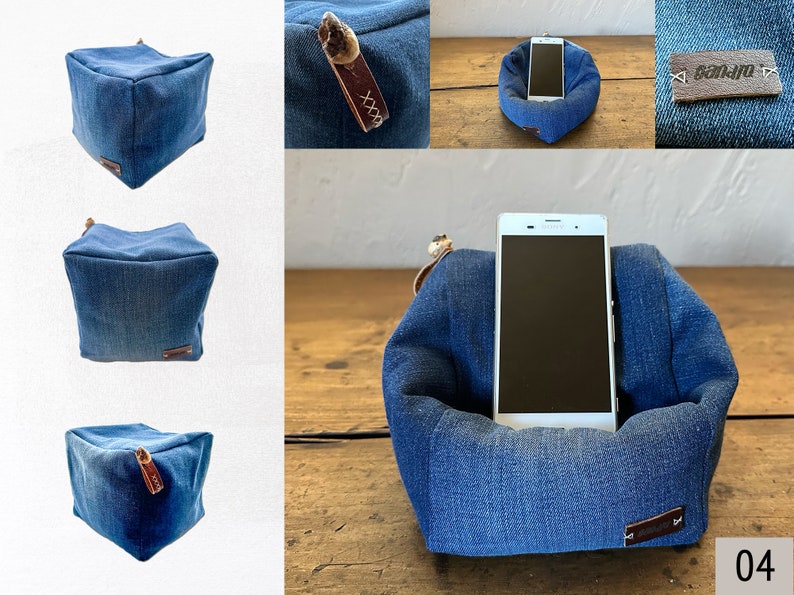 CUBIMO-M: Pillow for cell phones, modern cell phone pillow, sustainable cell phone pillow, environmentally friendly cell phone pillow, tripod pillow for cell phones CUBIMO-Kissen M 04