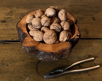 APMED: Wooden bowl made of apple wood, bowl made of apple wood, home decor, unique, hand carved wooden bowl